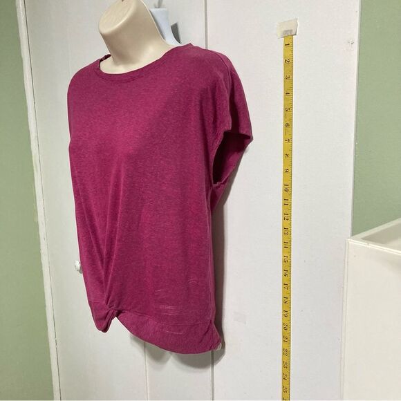 PrAna Pacific Drift Crossover Fuschia Purple Bottom Twist Top T Shirt Womens XS - Picture 5 of 13